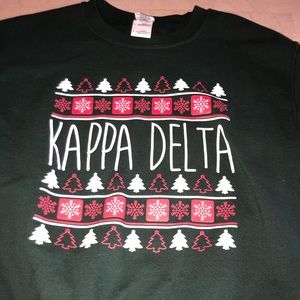 Kappa Delta Christmas themed pullover sweatshirt.